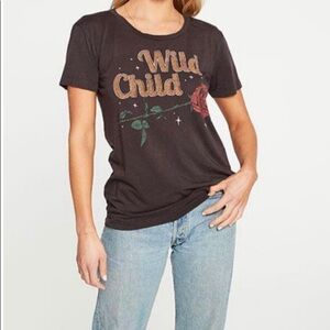 Chaser Wild Child Faded Black T-shirt Sz Med